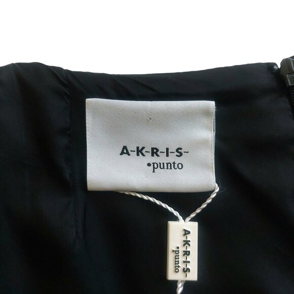 Akris Punto Black Pleated Sleeveless Cocktail Sheath Dress Women's Size US8 BNWT - Picture 10 of 13